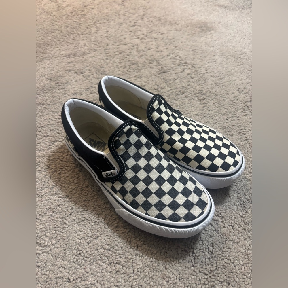 Vans Kids Black and White Checkerboard Sneakers - Picture 3 of 10